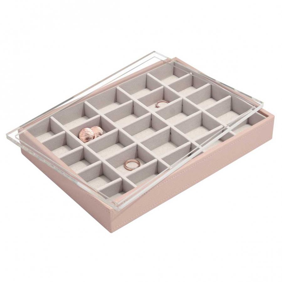 CLASSIC šperkovnica Blush Pink / box s 25 priehradkami s vrchnákom DISPLAY