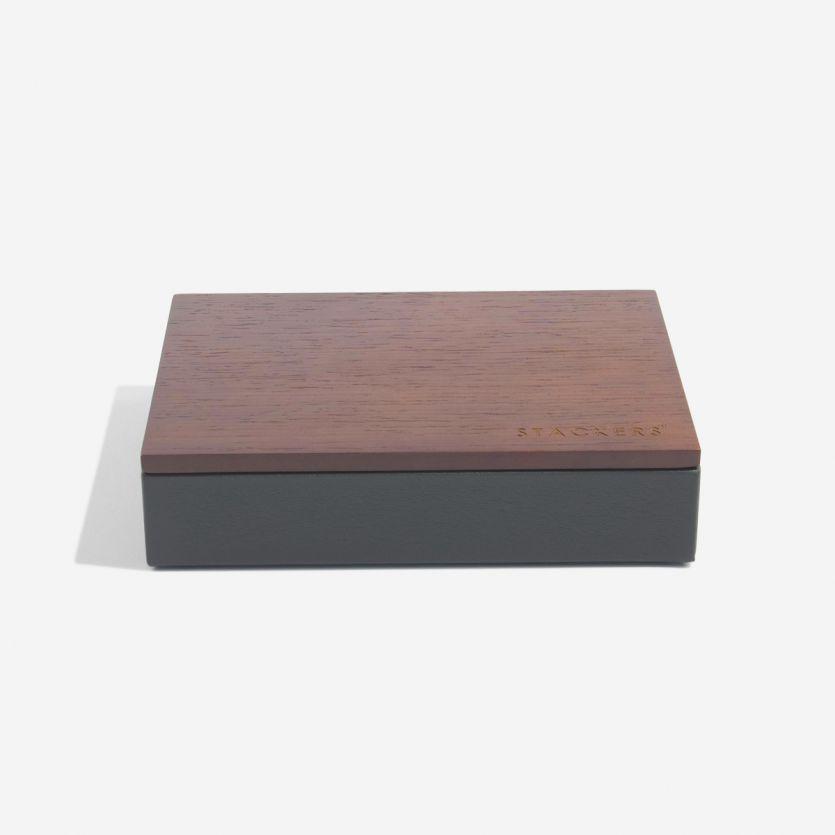 Pánska šperkovnica STACKERS MINI / box na manžetové gombíky s dreveným vrchnákom