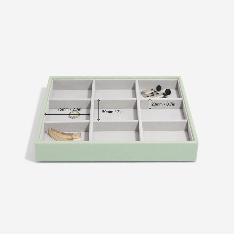 CLASSIC šperkovnica Sage Green / box na doplnkové držiaky na náušnice a náhrdelníky