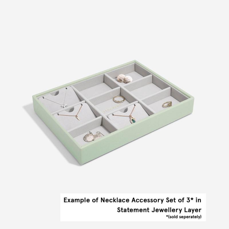 CLASSIC šperkovnica Sage Green / box na doplnkové držiaky na náušnice a náhrdelníky