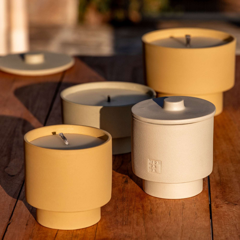 June Outdoor Candle ONE + lid - Sahara 2