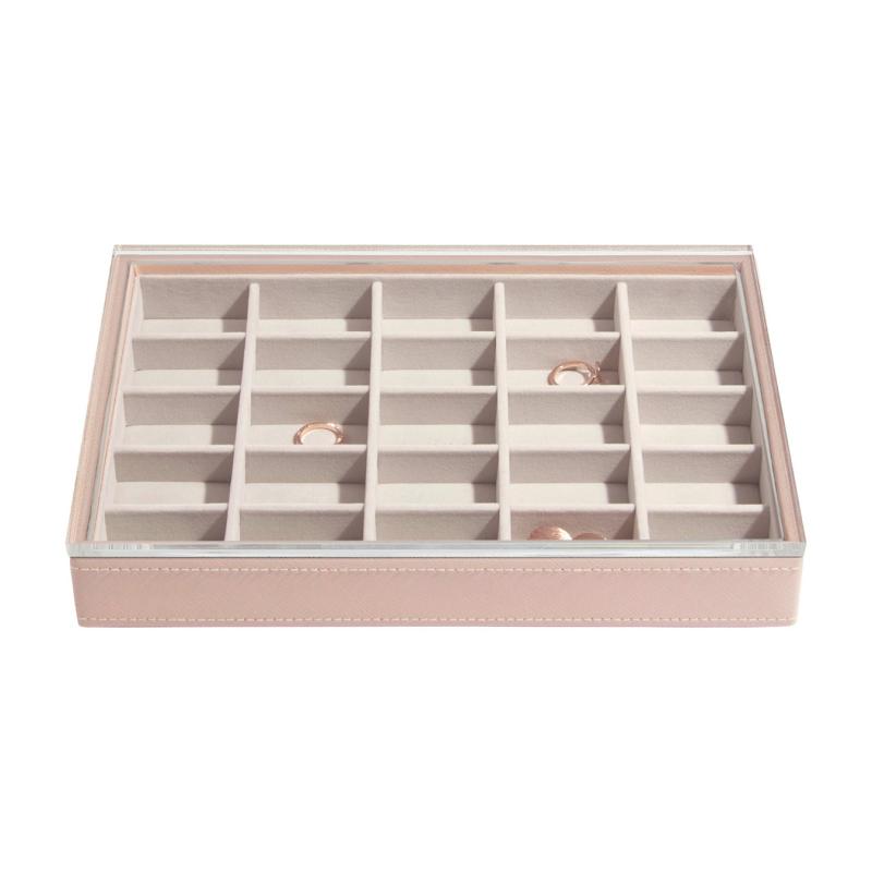 CLASSIC šperkovnica Blush Pink / box s 25 priehradkami s vrchnákom DISPLAY