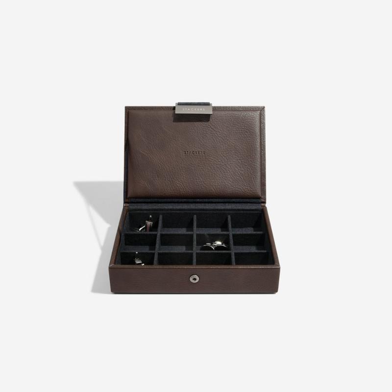 Pánska šperkovnica STACKERS EXCLUSIVE/ box na manžetové gombíky hnedý