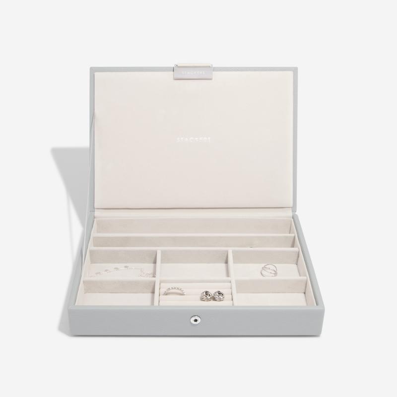 CLASSIC šperkovnica Grey Pebble / vrchný uzatvárateľný box