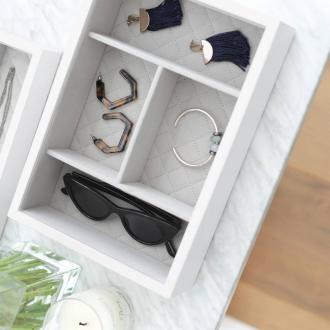 Kožená šperkovnica DELUX WHITE ORCHID -  hlboký box - biela 1