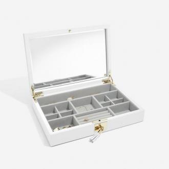 Kožená šperkovnica DELUX WHITE ORCHID - box na kľúčik - biela