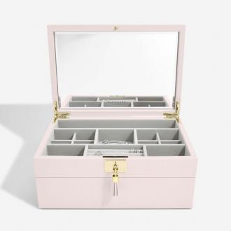 Kožená šperkovnica DELUX BLOSSOM PINK - 2set - pink