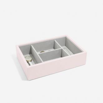 Kožená šperkovnica DELUX BLOSSOM PINK - hlboký box - pink