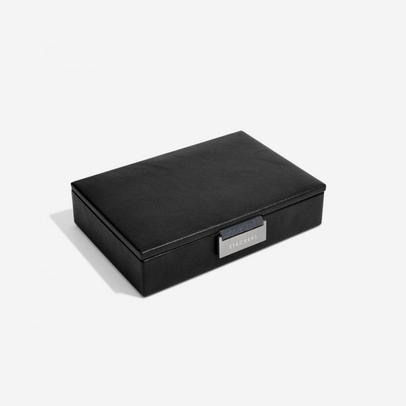 Pánska šperkovnica STACKERS EXCLUSIVE / box na manžetové gombíky čierny