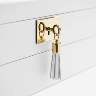 Kožená šperkovnica DELUX WHITE ORCHID - 2set - biela